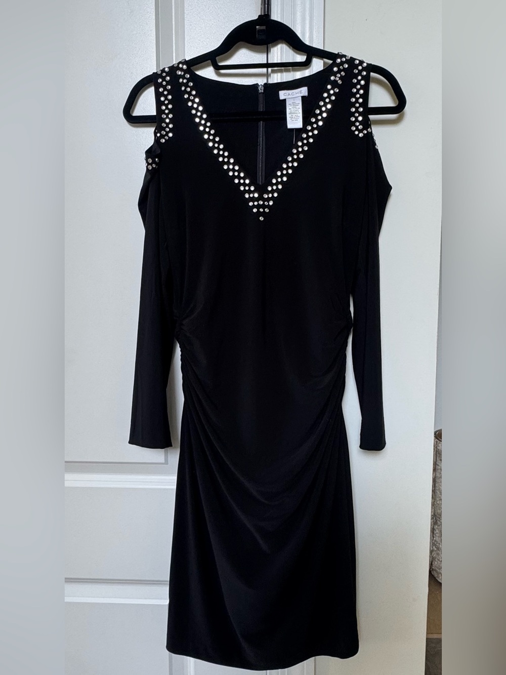 Cache Black Cut Out Shoulder Dress - New size 8